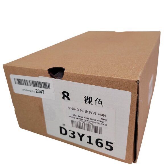 Women's Nude Strappy Rhinestone Stiletto Heels With Ankle Strap Size 8 - Picture 13 of 13